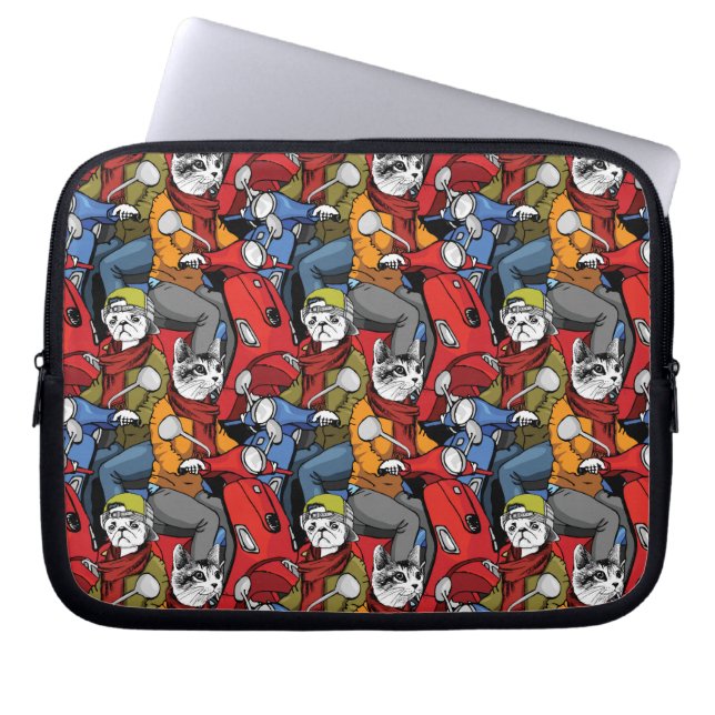 Capa Para Notebook Teste padrão do patinete dos gatos & dos cães (Frente)
