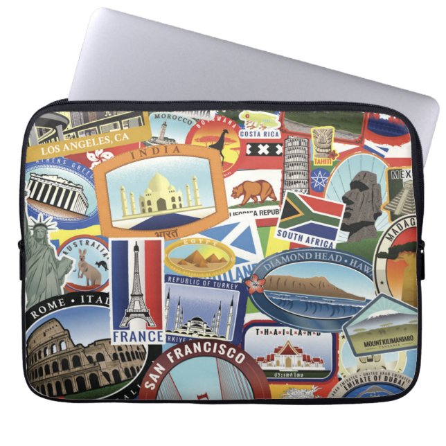 Capa Para Notebook Teste padrão do viagem do mundo (Frente)