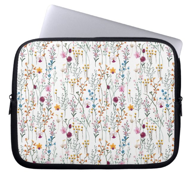 Capa Para Notebook Teste padrão do Wildflower do verão (Frente)