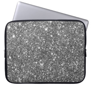 Capa Para Notebook Teste padrão feminino moderno do brilho de prata