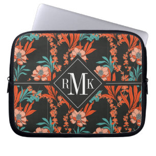 Capa Para Notebook Teste padrão floral abstrato da laranja