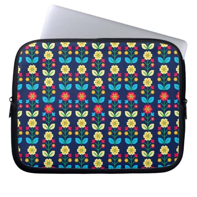 Capa Para Notebook Teste padrão floral colorido (Frente)
