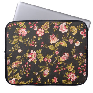 Capa Para Notebook Teste padrão floral cor-de-rosa e amarelo do