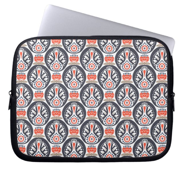 Capa Para Notebook Teste padrão floral da arte popular de Turquia (Frente)