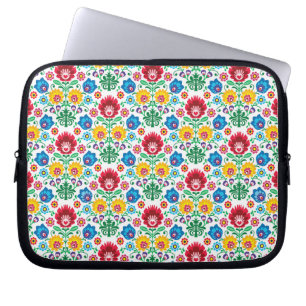 Capa Para Notebook Teste padrão floral da arte popular do coração