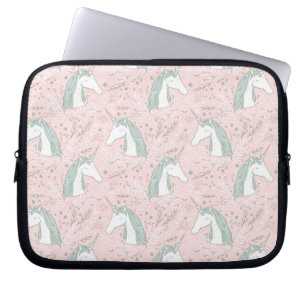 Capa Para Notebook Teste padrão floral doce do unicórnio