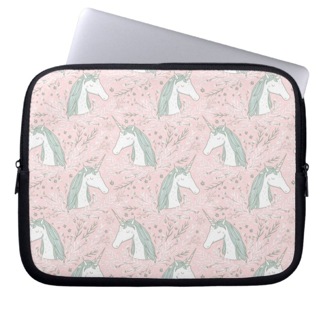 Capa Para Notebook Teste padrão floral doce do unicórnio (Frente)