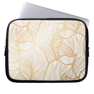 Capa Para Notebook Teste padrão floral Dourado do damasco