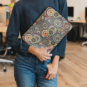 Capa Para Notebook Teste padrão floral Funky chique retro bonito da