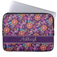 Teste padrão floral roxo retro