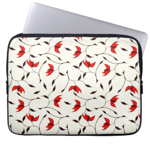 Capa Para Notebook Teste padrão floral vermelho bonito delicado
