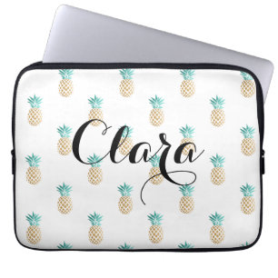 Capa Para Notebook teste padrão fresco tropical do abacaxi do ouro d