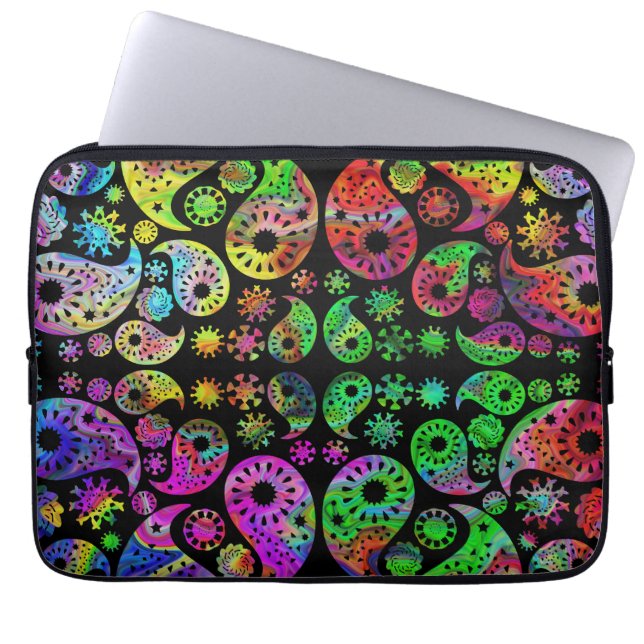 Capa Para Notebook Teste padrão Funky colorido de Paisley (Frente)