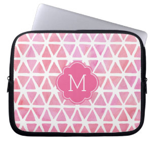 Capa Para Notebook Teste padrão geométrico da aguarela cor-de-rosa