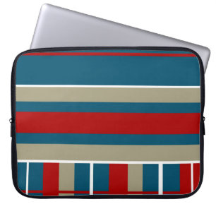 Capa Para Notebook Teste padrão listrado branco legal de Tan do