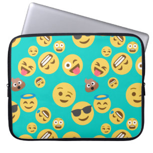 Capa Para Notebook Teste padrão louco de Emoji da cerceta