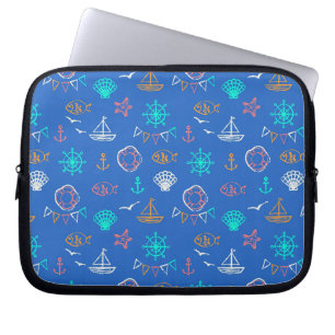 Capa Para Notebook Teste padrão náutico 1 do desenho de giz