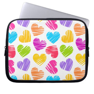 Capa Para Notebook Teste padrão pastel feminino dos corações do am
