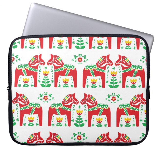 Capa Para Notebook Teste padrão popular floral do cavalo de Dala do (Frente)