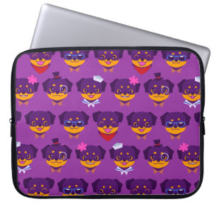 Capa Para Notebook Teste padrão roxo do filhote de cachorro de Kawai