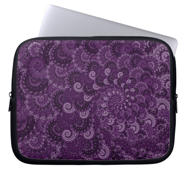 Capa Para Notebook Teste padrão roxo do Fractal do redemoinho (Frente)