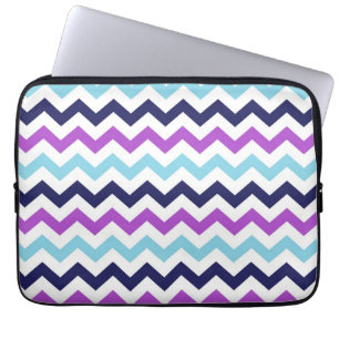 Capa Para Notebook Teste padrão roxo e azul das vigas do ziguezague