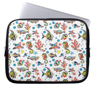Capa Para Notebook Teste padrão subaquático colorido da vida marinh