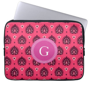 Capa Para Notebook Teste padrão tribal do ikat feminino rosa vermelh