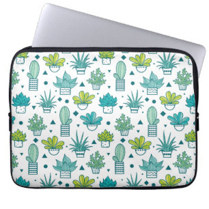 Capa Para Notebook Teste padrão verde & azul do Succulent da aguarel