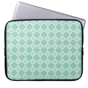 Capa Para Notebook Teste padrão verde bonito de Quatrefoil