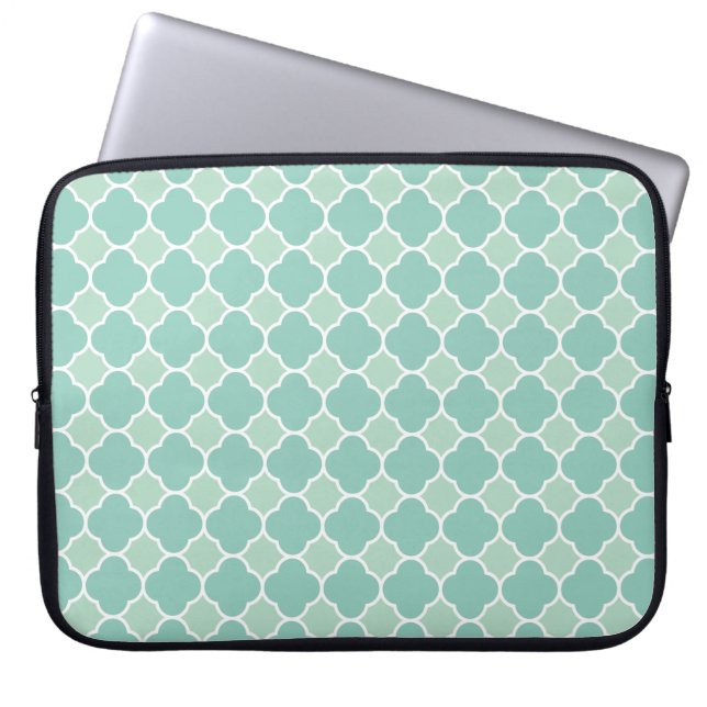 Capa Para Notebook Teste padrão verde bonito de Quatrefoil (Frente)