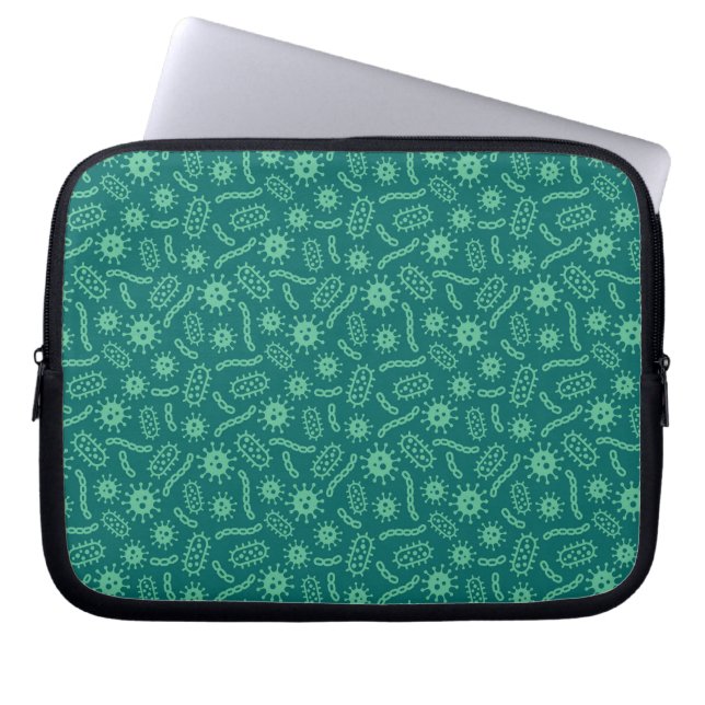 Capa Para Notebook Teste padrão verde dos micróbios (Frente)