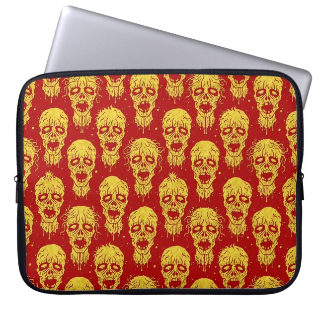 Capa Para Notebook Teste padrão vermelho e amarelo do apocalipse do (Frente)