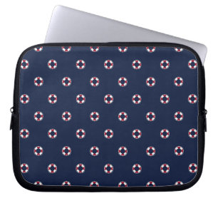 Capa Para Notebook Teste padrão vermelho e branco da bóia