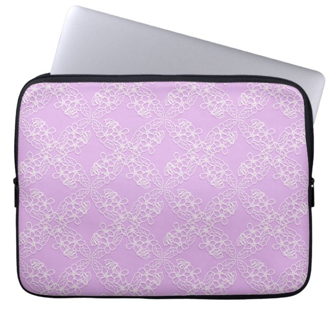 Capa Para Notebook teste padrão violeta floral do laço (Frente)