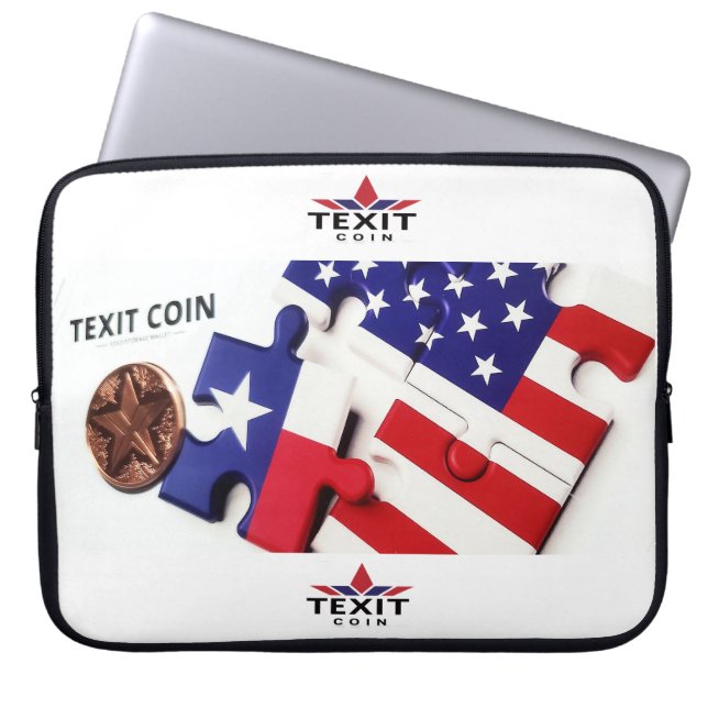 Capa Para Notebook "TeXit Coin 15" Puzzle Piece and Logo  (Frente)