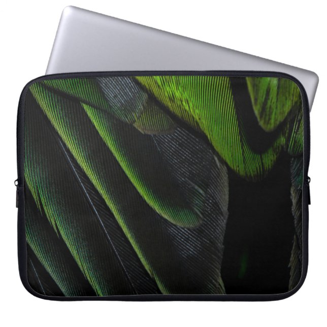 Capa Para Notebook Têxteis de xadrez verde e preto (Frente)