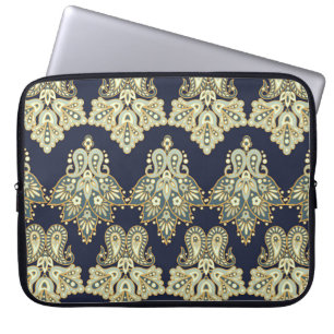 Capa Para Notebook Têxtil Asiático: Ilustração de Paisley Floral