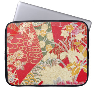 Capa Para Notebook Têxtil KIMONO Japonês, Padrão Floral