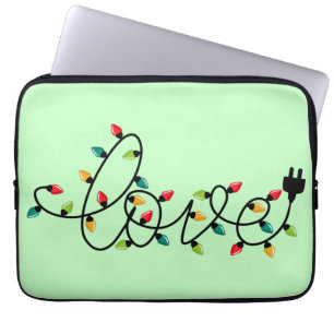 Capa Para Notebook Texto de Amor das Luzes Coloridas do Natal- 45872