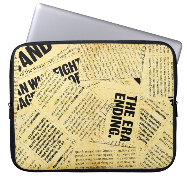 Capa Para Notebook texto de jornal com papel velho (Frente)