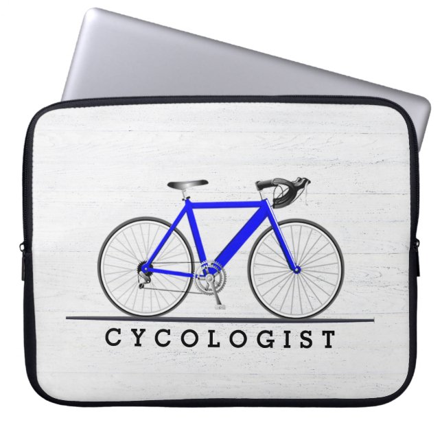 Capa Para Notebook Texto do cicologista com Bicicleta Azul (Frente)