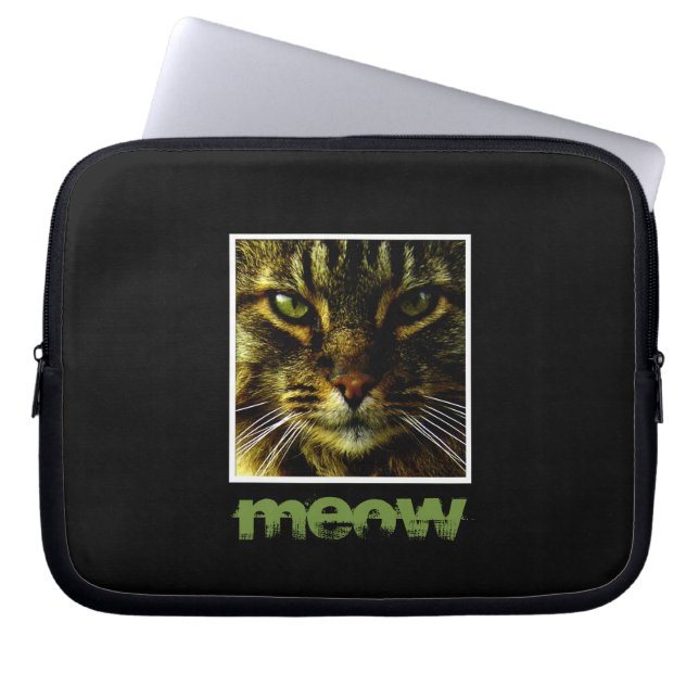 Capa Para Notebook Texto Fotográfico do Cat Pet Hypnotizando Olhos (Frente)