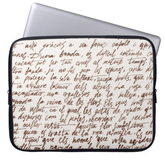 Capa Para Notebook Texto impresso a tinta marrom não legível por abst