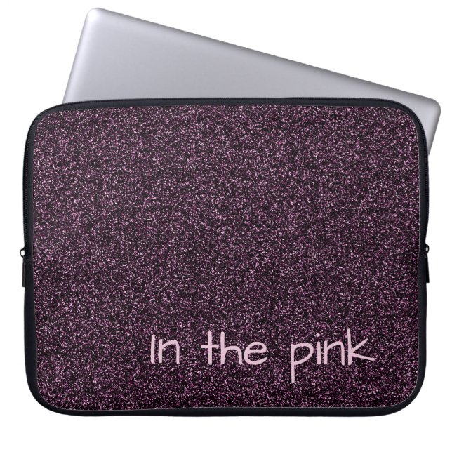Capa Para Notebook Texto personalizado com brilho inverso rosa escuro (Frente)
