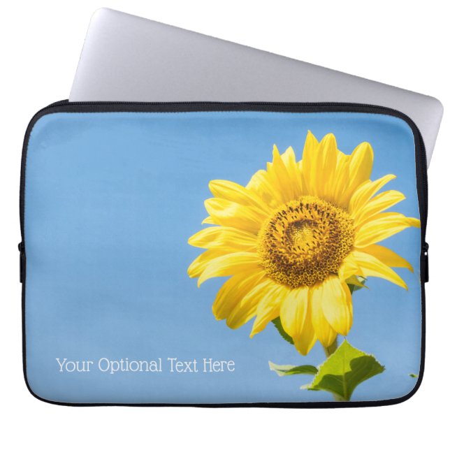 Capa Para Notebook Texto personalizado Girassol (Frente)
