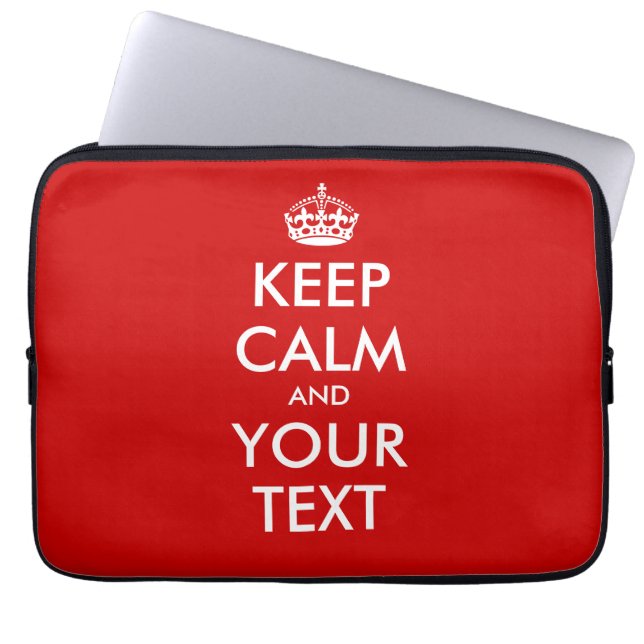Capa Para Notebook Texto personalizado Manter calma bolsa de laptop (Frente)