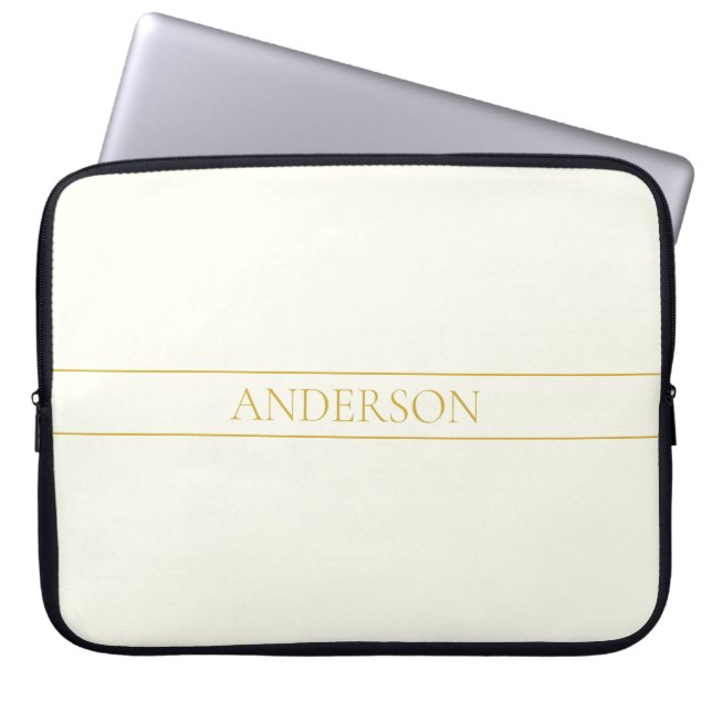 Capa Para Notebook Texto Personalizável Elegante Simples | Branco Dou (Frente)
