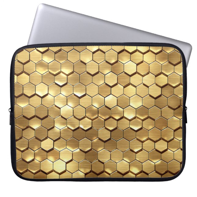 Capa Para Notebook Textura 3D do Remetente do ouro Honeycomb (Frente)