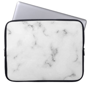 Capa Para Notebook Textura branca de mármore luxuosa